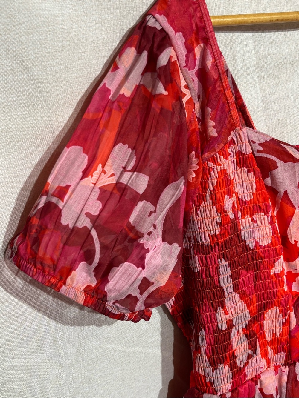 Torrid • Red & Pink Floral Lace Up Midi Dress 2X - Picture 6 of 12